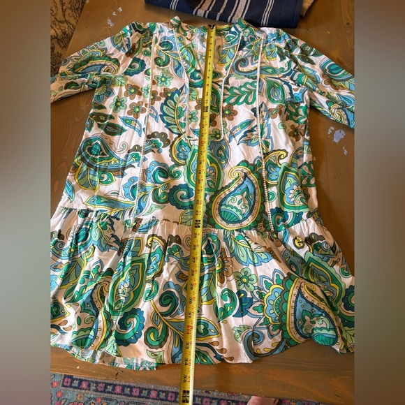 Floral Paisley Dress in Blue and Green Size Large - Picture 6 of 8